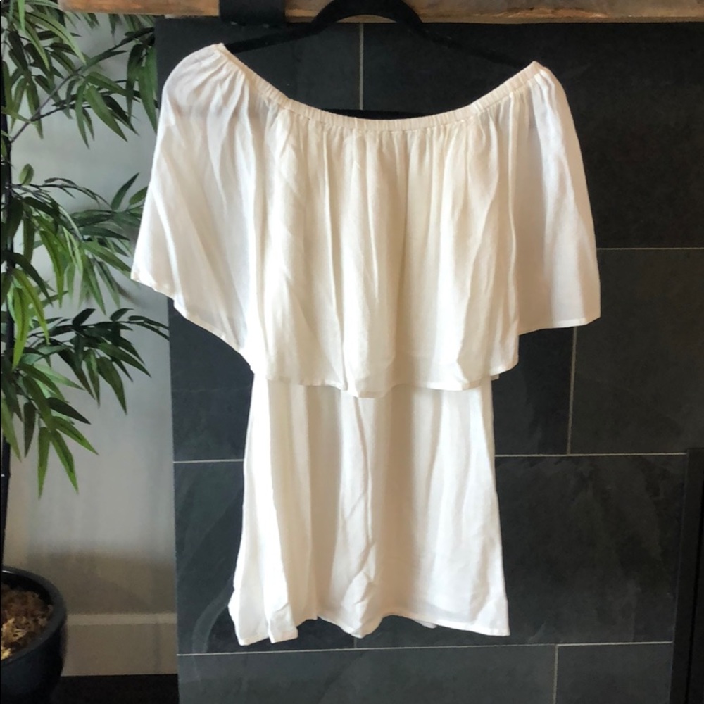 Off the shoulder white dress
